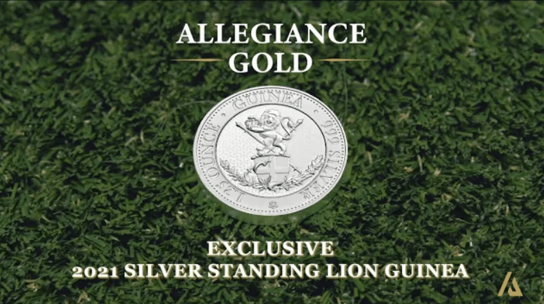 silver standing lion coin