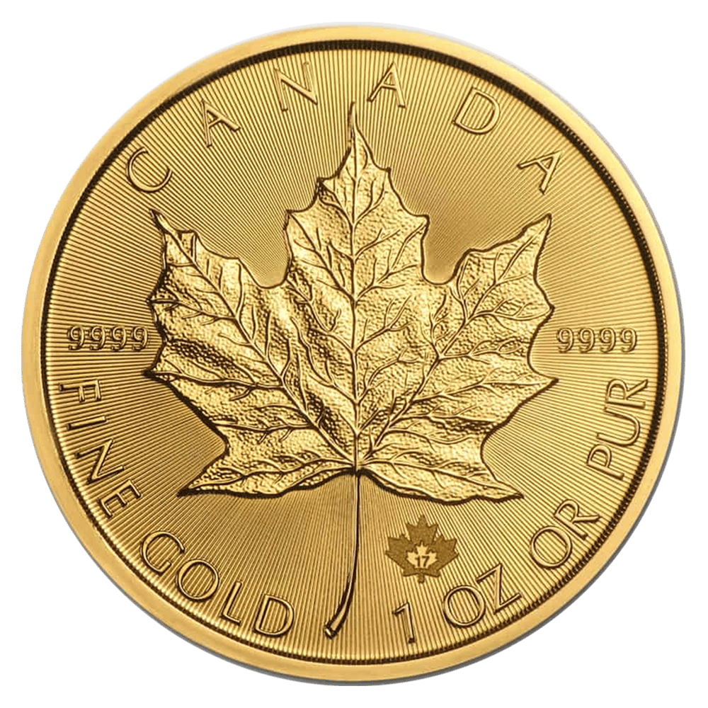 Canadian Gold Maple Leaf coin, maple leaf design example